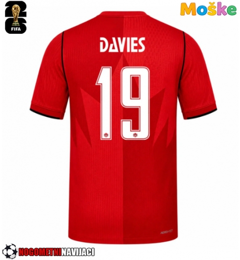 Moške Nogometnih dresov Kanada Alphonso Davies #19 Domači SP 2026 Kratki rokavi Moške Nogometnih dresov Kanada Alphonso Davies #19 Domači SP 2026 Kratki rokavi